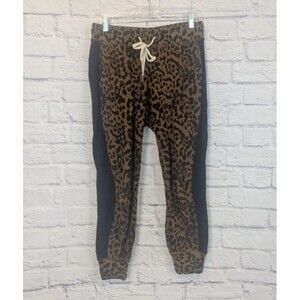 Philanthropy Leopard Print Black racer stripe Sz Small Barkley Joggers Pants